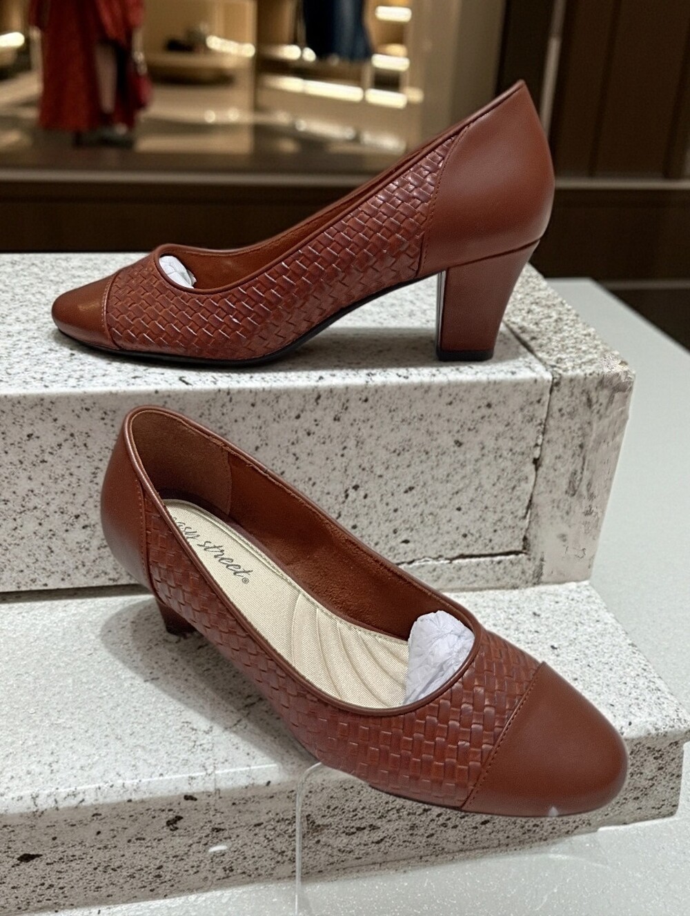 Easy Street Wes Tan Woven Pumps Women's Sz 8.5 Heels 🆕 $80